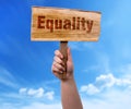 Equality wooden sign