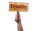 Equality wooden sign