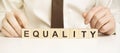 EQUALITY word made with building blocks Royalty Free Stock Photo