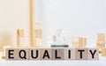 EQUALITY word made with building blocks