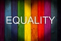 EQUALITY Wording LGBT concept color wood Royalty Free Stock Photo