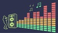 Equalizer bars graphic, music equalizer, audio spectrum, sound wave, music graphic vector design Generative AI