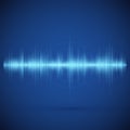 Equalizer on blue background. Music wave. Abstract digital audio track. Pulse of voice signal. Design of spectrum equaliser. Royalty Free Stock Photo