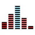 Equalizer columns icon color outline vector Royalty Free Stock Photo