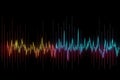 Equalizer effect. Neon lights. Sound wave on a black background AI generated