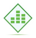 Equalizer icon modern abstract green diamond button Royalty Free Stock Photo