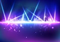 Equalizer, music volume with triangle neon light effect, digital