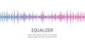 Equalizer poster template. Sound wave or radio wave, vector illustration. Royalty Free Stock Photo