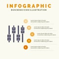 Equalizer, Sound, Audio, Volume Solid Icon Infographics 5 Steps Presentation Background Royalty Free Stock Photo