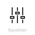 Equalizer sound music icon. Editable line vector. Royalty Free Stock Photo