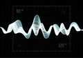 Equalizer vector illustration. Abstract wave icon set for music and sound. Pulsation color wavy motion lines on black
