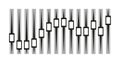 Equalizers template. Music audio. Faders of a mixer for audio production and control of equalization . Vector Royalty Free Stock Photo