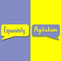 Equanimity or Agitation word on education, inspiration and business motivation Royalty Free Stock Photo