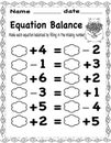 Equation Balance Worksheet 5 â Fun Math Practice for Kids Royalty Free Stock Photo
