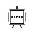 Black line icon for Equation, naturalization and equation