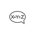 Equation solution bubble outline icon