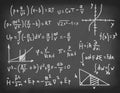 Equations on blackboard.