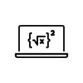 Black line icon for Equations, naturalization and algebra