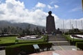 Equator line in Mitad Del Mundo (Middle of the World) Monument near Quito.