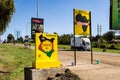 Equator line road sign in Nanyuki city Royalty Free Stock Photo