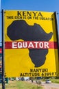 Equator line road sign in Nanyuki city