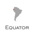 Equator and south american continent map Royalty Free Stock Photo