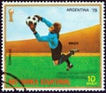 EQUATORIAL GUINEA - CIRCA 1977: A stamp printed in Equatorial Guinea shows Sepp Maier, circa 1977. Royalty Free Stock Photo