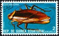 EQUATORIAL GUINEA - CIRCA 1978: A stamp printed in Equatorial Guinea from the `Insects` issue shows Cockroach, circa 1978.