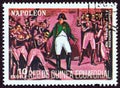 EQUATORIAL GUINEA - CIRCA 1977: A stamp printed in Equatorial Guinea shows Arrival at the Tuileries, 1815 Royalty Free Stock Photo