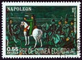 EQUATORIAL GUINEA - CIRCA 1977: A stamp printed in Equatorial Guinea shows the Battle of Wagram, 1809 Royalty Free Stock Photo
