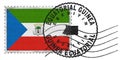 Equatorial Guinea Ebebiyin Stamp National Flag and Postmark Royalty Free Stock Photo