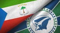 Equatorial Guinea and Martinique two flags textile cloth, fabric texture