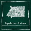 Equatorial Guinea outline vector map hand drawn.