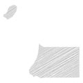 Equatorial Guinea - pencil scribble sketch silhouette map of country area with dropped shadow. Simple flat vector