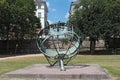 The equatorial sundial on the river bank, frankfurt am main, germany