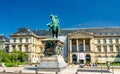 Equestrial monument to Emperor Napoleon Bonaparte in a square in Rouen, France