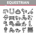 Equestrian Animal Collection Icons Set Vector Royalty Free Stock Photo