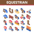 Equestrian Animal Isometric Icons Set Vector Royalty Free Stock Photo