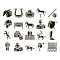Equestrian Animal Glyph Set Vector Royalty Free Stock Photo