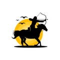 Equestrian archer warrior logo