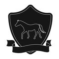 Equestrian blaze icon in black style isolated on white background. Hippodrome and horse symbol stock vector illustration