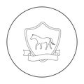 Equestrian blaze icon in outline style isolated on white background. Hippodrome and horse symbol stock vector