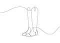 Equestrian boots one line art. Continuous line drawing of horseback riding, sport, paddock boots, horse, shoes, Jodhpur Royalty Free Stock Photo