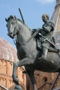 Equestrian bronze statue of Gattamelata by Donatello. Basilica of St. Anthony of Padua in Padua, Italy