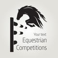 Equestrian competitions - vector illustration of horse Royalty Free Stock Photo