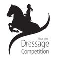 Equestrian dressage competitions - vector illustration of horse