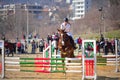 Equestrian girl jump Varna Bulgaria Royalty Free Stock Photo