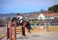 Equestrian girl jump Varna Bulgaria Royalty Free Stock Photo