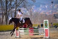 Equestrian girl jump Varna Bulgaria Royalty Free Stock Photo