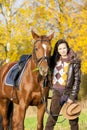 Equestrian with her horse Royalty Free Stock Photo